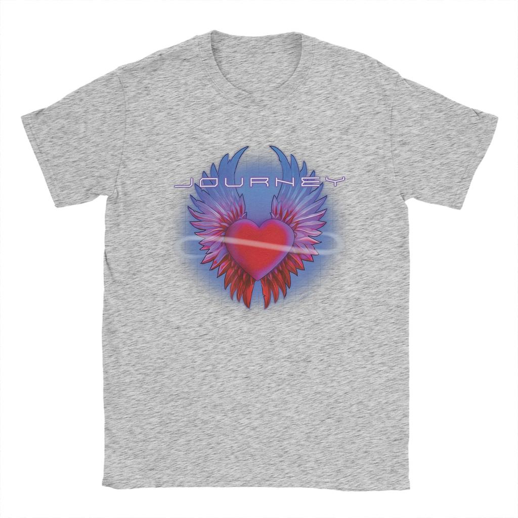 Journey Band Winged Heart Music Band 100 Cotton T Shirt For Unisexs Summer TShirts O Neck Tee Shirt Oversize Hot Sale Clothes