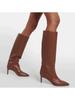 Krazing Pot Cow Leather Autumn Winter Shoes Stiletto Thin High Heels Big Size 46 European Style Keep Warm Thigh High Boots