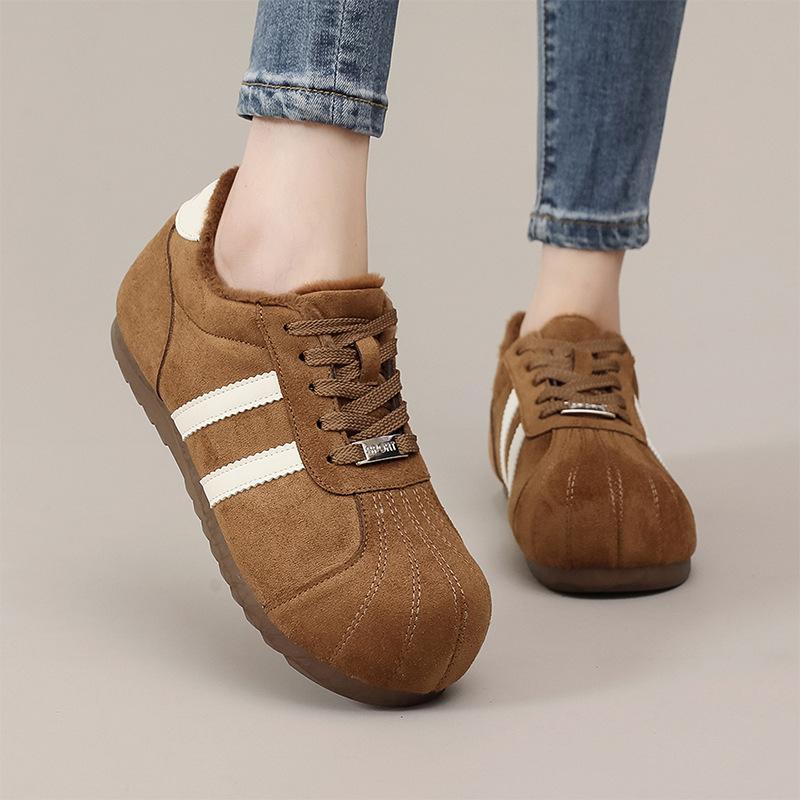 Retro warm German training shoes fashionable versatile shell head soft sole casual women's shoes