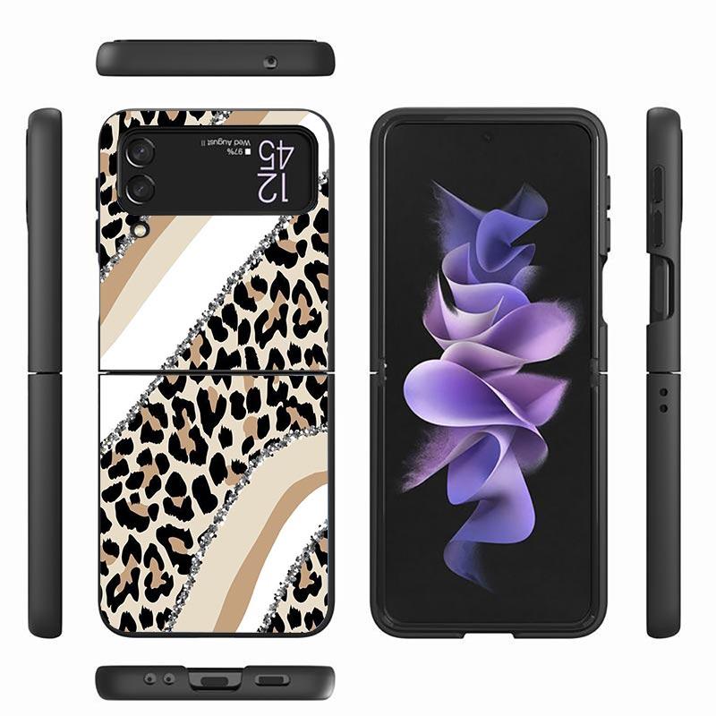 Leopard Print Z Flip 7 Phnoe Case For Samsung Z Flip 6 5 4 3 5G Galaxy ZFlip7 ZFlip4 ZFlip5 ZFlip6 ZFlip3 Phone Cover 4 Z Flip 7