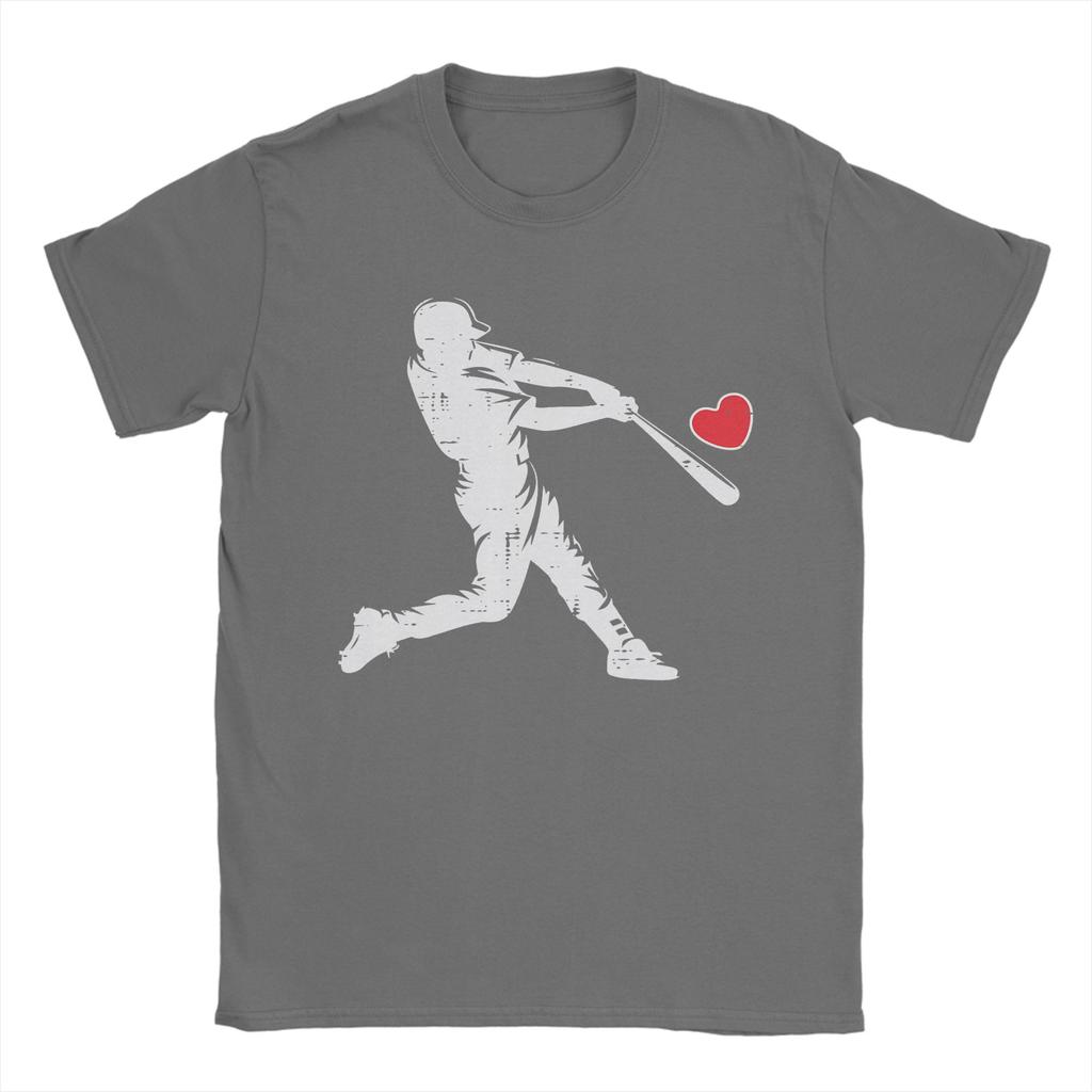 Unisexs Valentines Day Baseball Batter Silhouette Heart T Shirts Cotton Clothing Funny Short Sleeve Tee Shirt Gift Idea TShirt