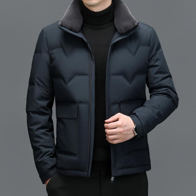 Пуховик мужской короткий мужской утепленный зимний теплый пиджак утолщенный зимний тренд