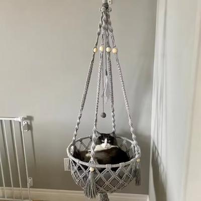 Большой гамак для кошек 40x120 см, окно, макраме, милые кровати для кошек, домик для кошек, палатка, аксессуары для котят и кошек с игрушками для кошек, мячи