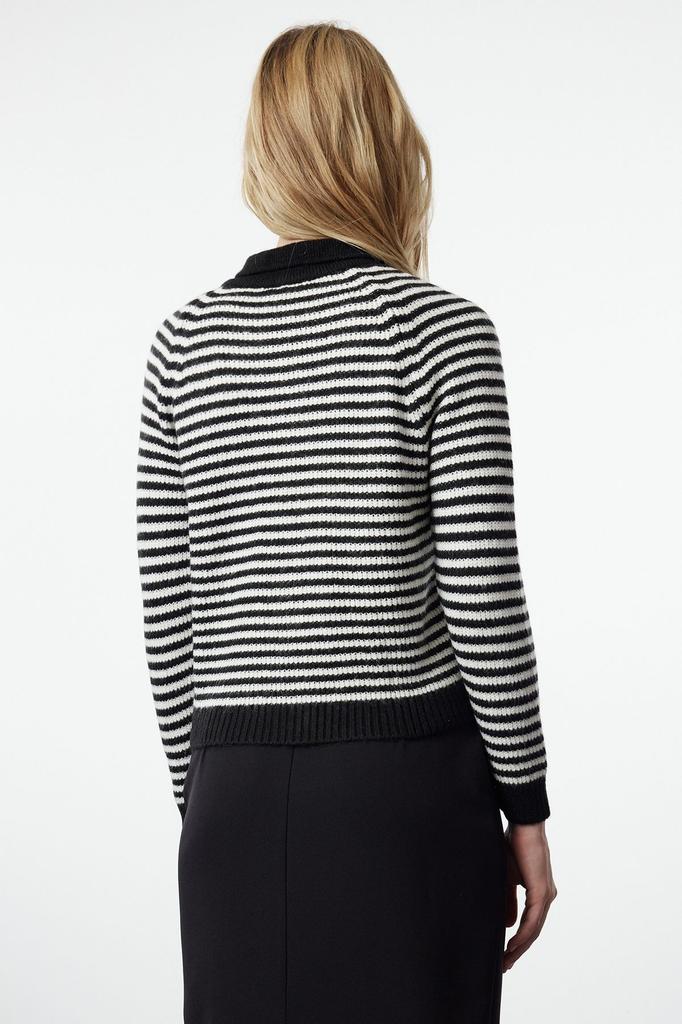 Женский кардиган Элегантный стиль Черный Мягкий Фактурный Цветной блок Вязаный кардиган