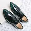 2025 men's casual large size 48 gradual change of color fashion pointed glossy business dress leathershoes