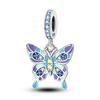 925 Silver Gem Butterfly Dragonfly Flowers Charms Pendant Fit Pandach 925 Bracelets DIY Little Fresh Jewelry