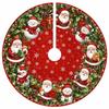 Santa Claus Christmas Tree Skirt Poinsettia Flower Christmas Decorations  Holiday