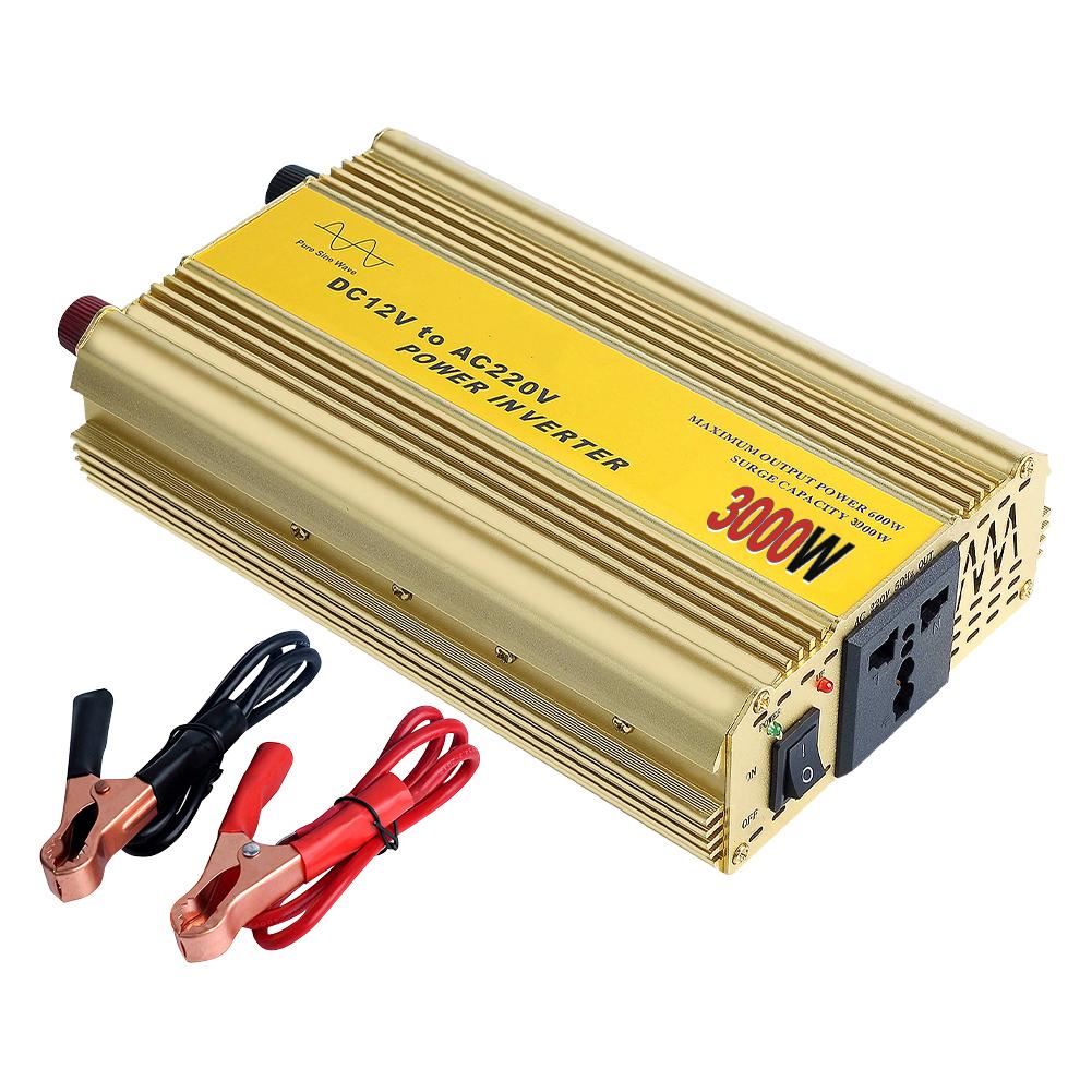 3000/1000 Вт автомобильный инвертор с чистой синусоидой, инвертор синусоидальной волны постоянного тока 12 В в переменный ток 220 В, преобразователь напряжения, микропреобразователь, трансформатор
