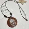 1 шт. винтажные хлопковые и льняные аксессуары этнический ветер корейский деревянный кулон птица длинное ожерелье для женщин мужчин свитер цепочка ювелирные изделия