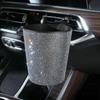 Автомобильный мусорный бак со стразами, симпатичные мусорные баки, автомобильный мусорный бак с вентиляционным отверстием, портативный водонепроницаемый розовый блестящий автомобильный аксессуар для женщин