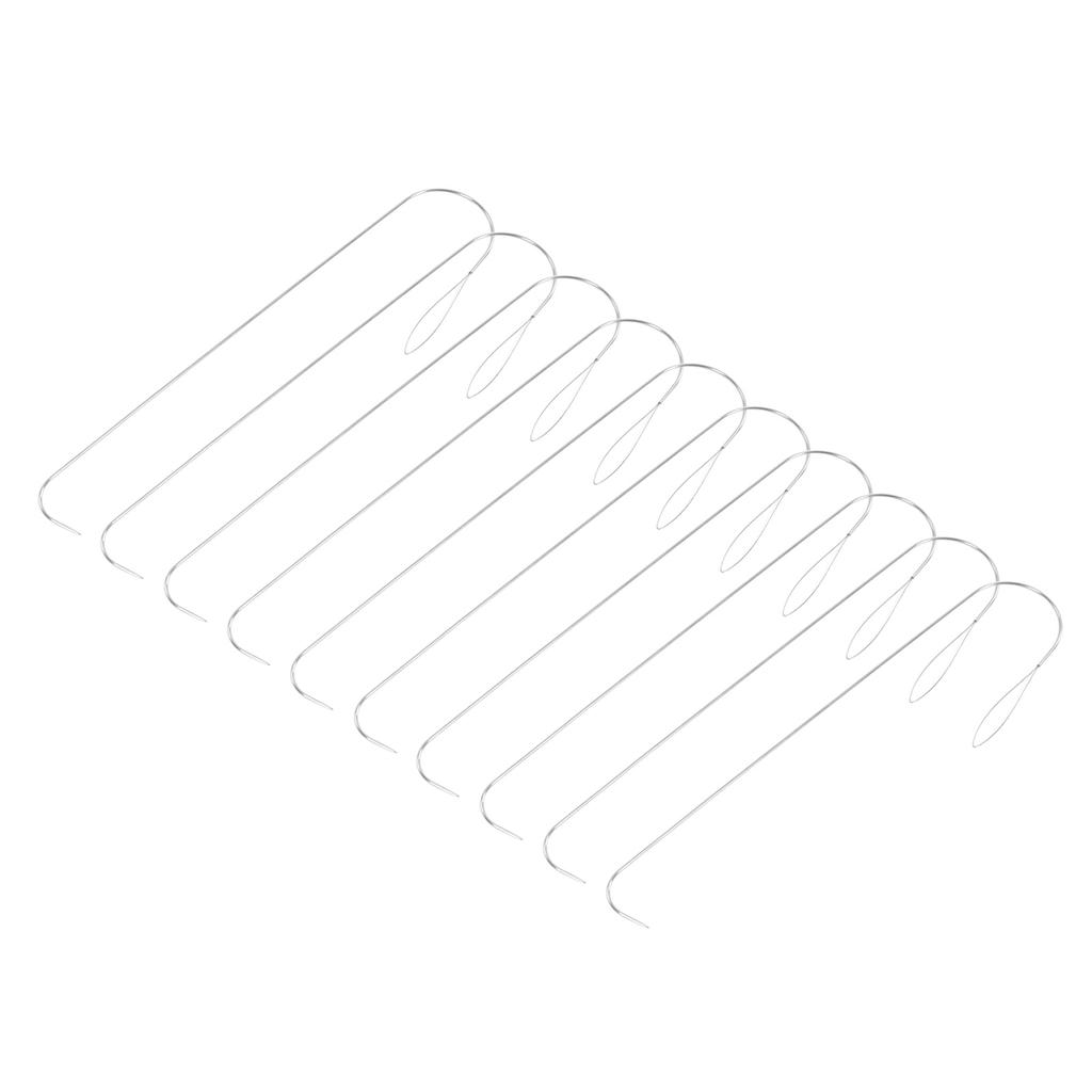 10pcs Curved Beading Needles Stainless Steel DIY Bead Spinner Needles Curved with Curved Handle Big