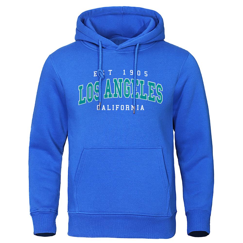 Est 1905 L0S Angeles California Letter Hoodie Autumn Hoody Loose Oversize Clothes Cotton Comfortable Hoody
