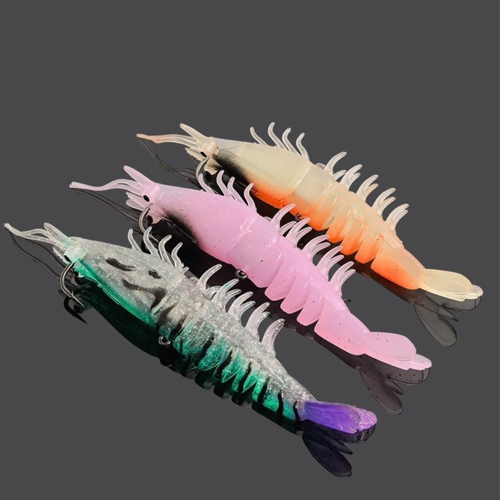 Multi-Joint Design Soft Shrimp Fishing Lure 9.5cm Length Unrigged Hookless Lure Pesca Tackle Use