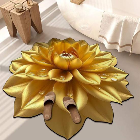 Диатомовая земля коврик для пола 3D реалистичный цветочный дизайн коврик для ванной нескользящий абсорбирующий коврик быстросохнущий