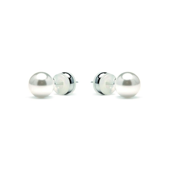 Boucles d'oreilles - LUXENTER - Wasai - Finition argent - Perle blanche - Métal
