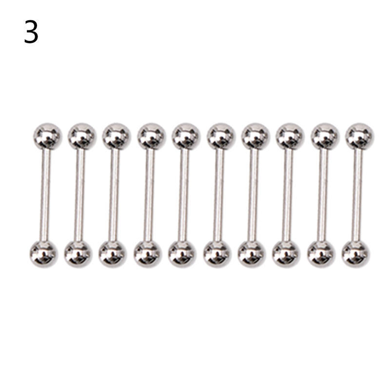 10 шт. нержавеющая сталь шарик язык пупок сосок штанга кольца стержни пирсинг тела