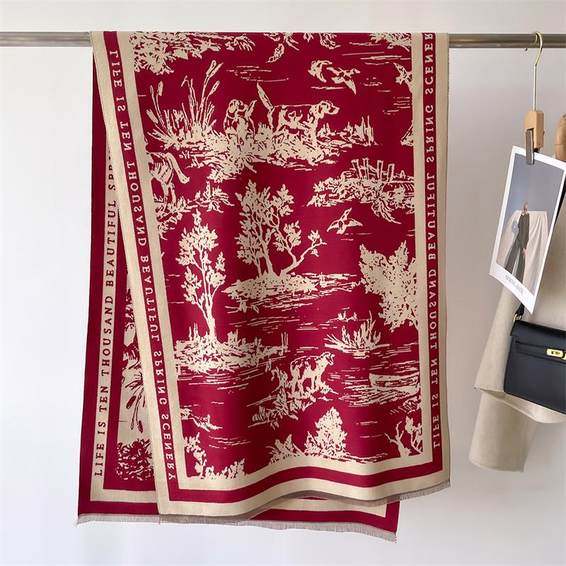 Роскошный бренд кашемировый женский цветочный шарф зимний теплый платок и накидка бандана пашмина женский платок квадратное толстое одеяло пончо