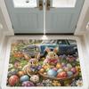Cartoon Easter Bunny Door Mat Egg Flower Bathroom Mat Anti Slip Mat  Floor Protection
