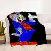 Tom & Jerry Cartoon Character Blue Suit Costume Cosplay Party Fancy DressBlanket Flannel Throw Blanket for Sofa, Bed, Travel, Camping, Office