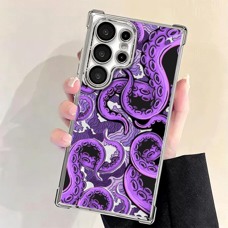 Octopus Tentacle Art Soft Phone Case For Samsung Galaxy S26 Ultra S25 Edge S24 FE S23 Plus S22 S21 + S20 Plating Anti-Fall Funda