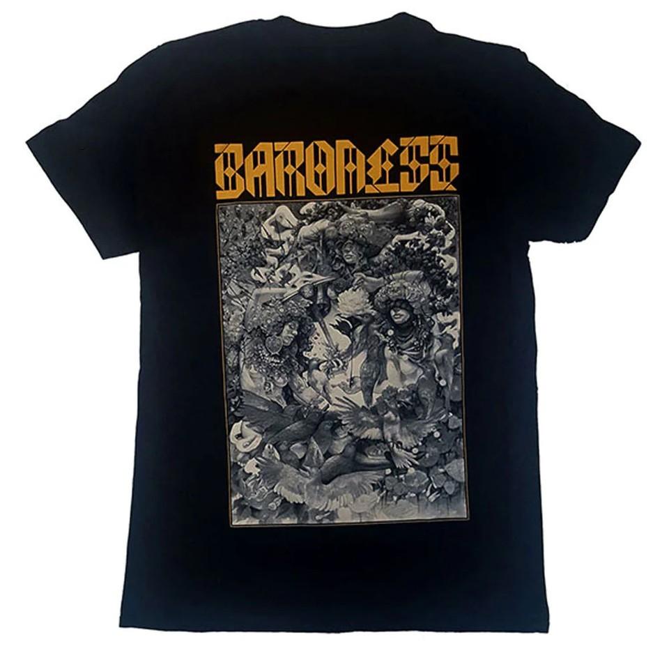 Gold Grey Retro Baroness Band Shirt Classic Black Unisex S-5XL E1504