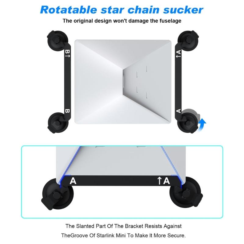Strong Suction Cup Stand Secure Mount for Mini Satellite Installation on Vehicle Glass Front Window Rear Window Sunroof
