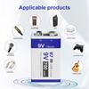 USB Зарядка 9 Вольт Li-ion Аккумулятор 6F22 9В Li-ion Литиевый Аккумулятор для Модели Радиоуправляемого Вертолета Микрофона Игрушки Детектора Дыма Аккумулятор