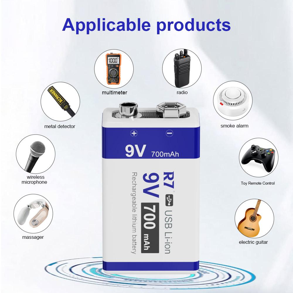 USB Зарядка 9 Вольт Li-ion Аккумулятор 6F22 9В Li-ion Литиевый Аккумулятор для Модели Радиоуправляемого Вертолета Микрофона Игрушки Детектора Дыма Аккумулятор