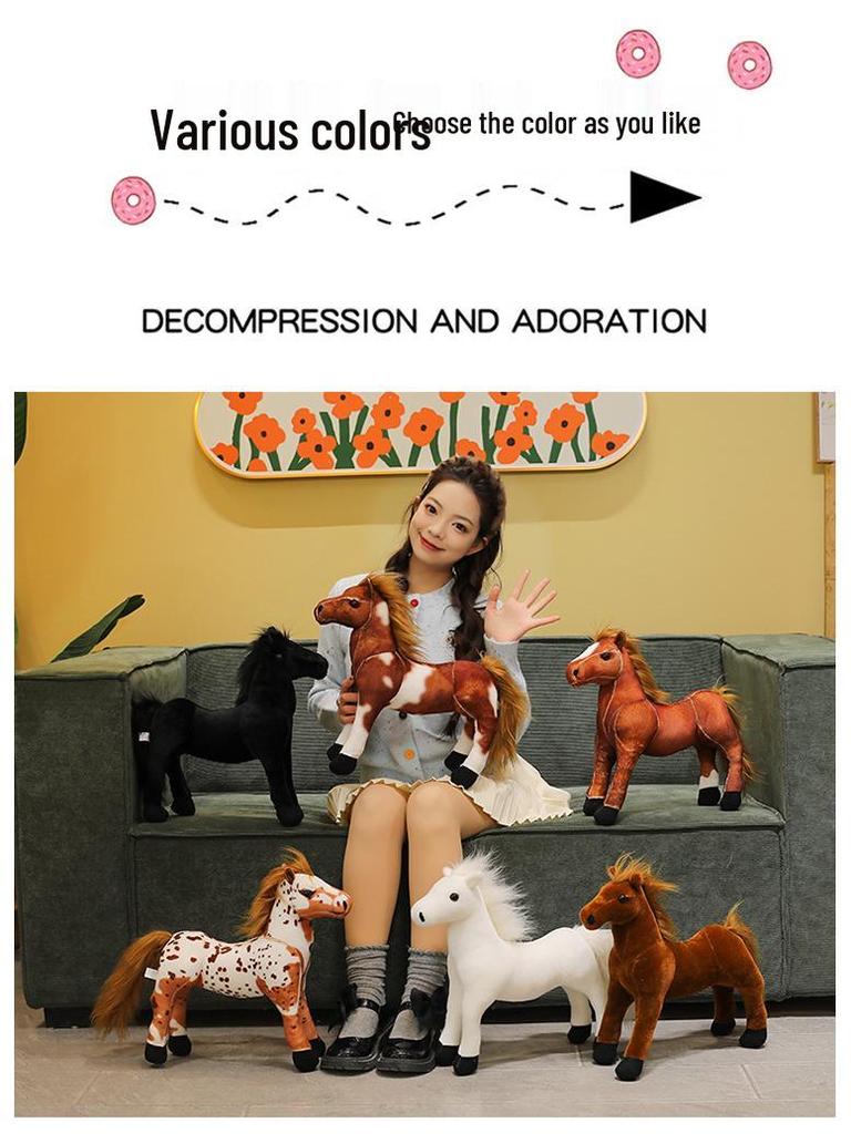 Милая плюшевая кукла-пони - Имитация лошади, покрытой кровью и потом, Подарок на день рождения для девочек