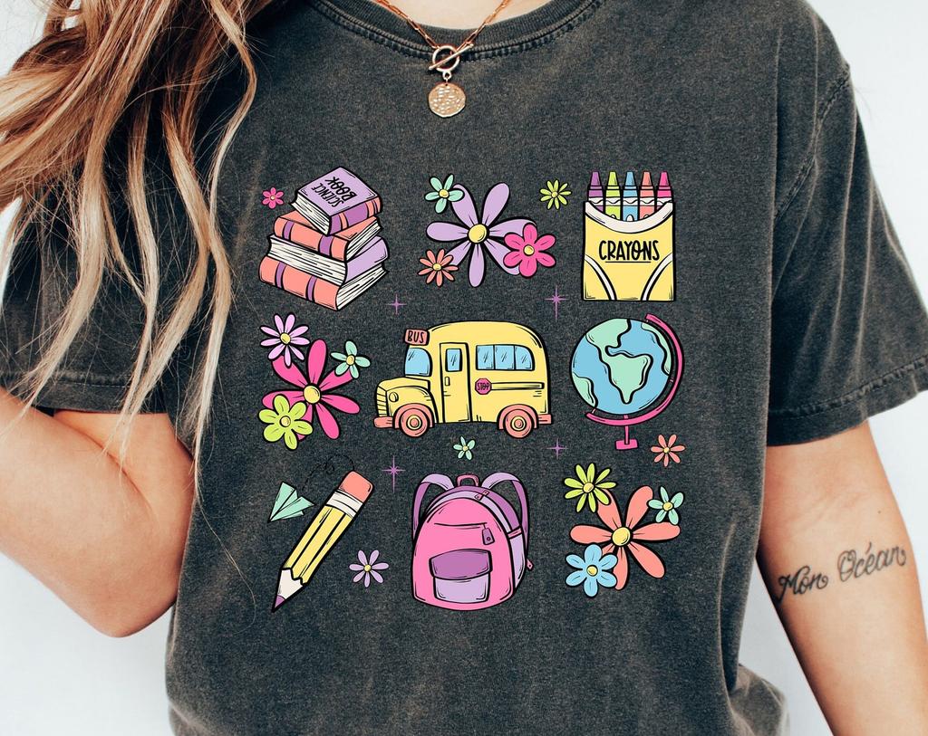 Happy First Day of School Shirt, Teacher Gift, Gift for Teachers, Kindergarten Teacher, Teacher Appreciation Tee, Back to School Shirt