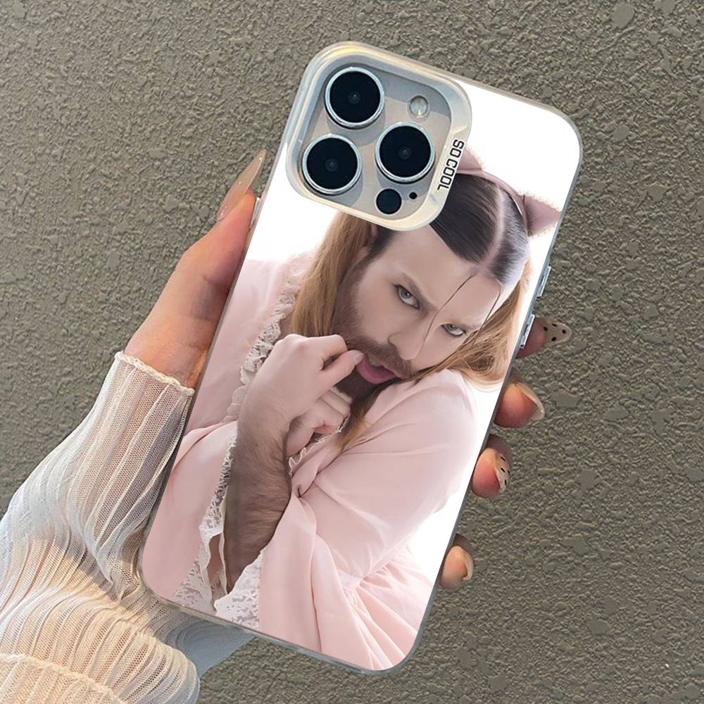 Шуточный Чехол для Телефона с Бородатым Мужчиной и Нарядом Лоли для iPhone 17 16 15 14 13 12 11 XS XR X Pro Max Plus Цветной Посеребренный Чехол
