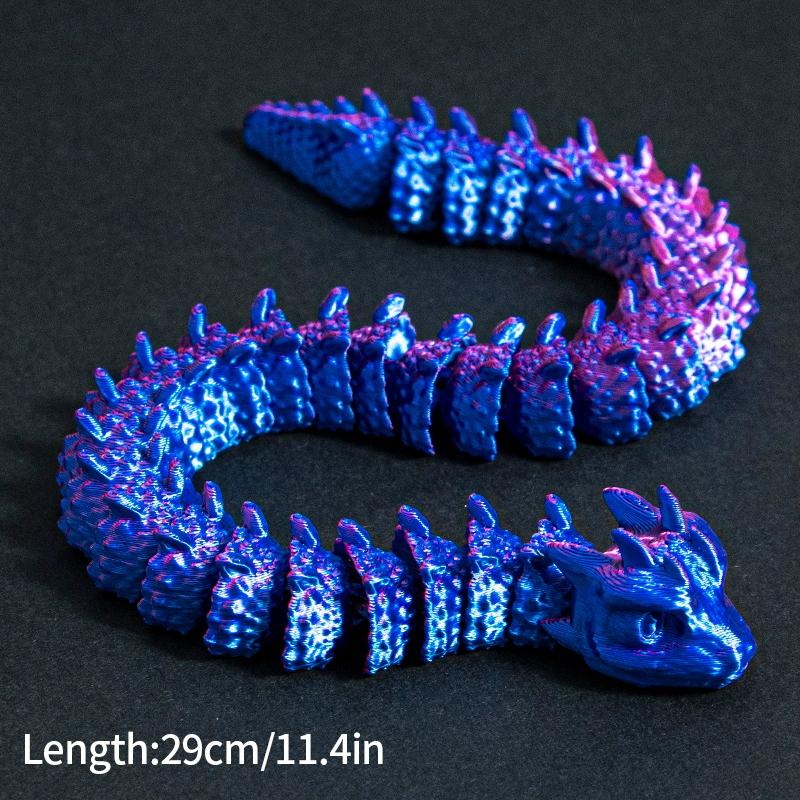 3D-печатный Змеиный Дракон 3D-печатные Фигурки Новогоднее Украшение Традиционное Настольное Украшение 3D-игрушки Подарки на Новый год 2025