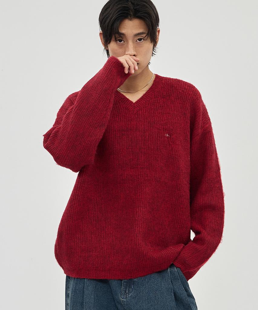 THE-ABON Aaron V-Neck Knit Gray