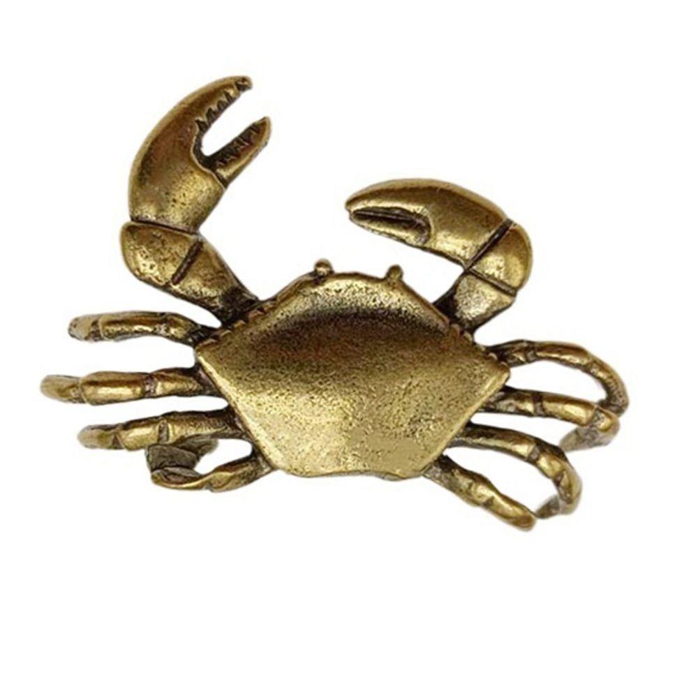 Funny Handmade Crab Small Statue Solid Antique Crab Ornaments Copper Craft Crab Miniatures Tea Pet