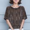 2025 Summer Women's Blouses New Glitter Shirt O-neck Fashion Tops Shiny Sequin Blouse Tunic Elegant Women Clothing Blusas
