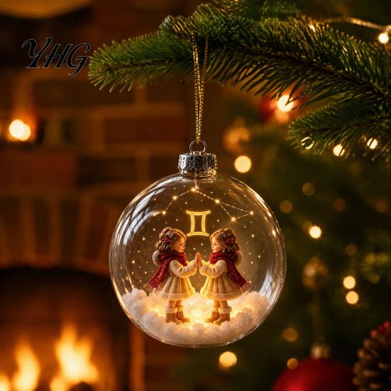 Holiday Decor for Christmas Trees Zodiac Ornament, Twelve Sign Hanging Decoration, 2D Acrylic Thoughtful Gifts Horoscope Pendant Xmas Tree,
