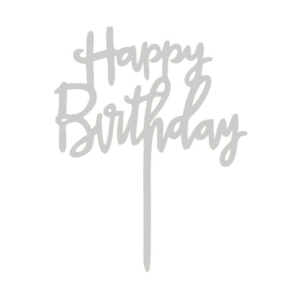 10 Pcs 1 Set Acrylic Happy Birthday Cake Topper Gold Design Kids Birthday Party Cake Toppers Dessert Decoration