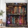 Wizard Magic Halloween Shower Curtain Magic Bookshelf Apothecary Witch Room Astrology Bathroom Decoration Shower Curtain