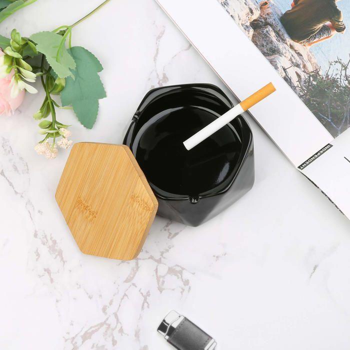 Accessoires de cuisine - Cendrier en céramique - Coupe-vent - Design unique - Noir