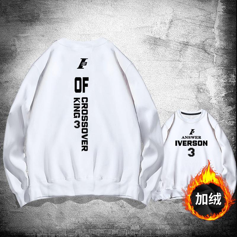 76Ers crew neck pullover sweater men's and women's spring and autumn clothing youth trendy brand loose shoulder long-sleeved jacket