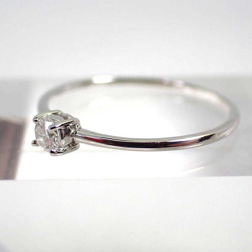 [New] Pt900 Diamond Four Point Ring No. 12 [f3-1]