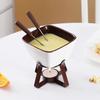 Chocolate Fondue Mugs Set with Forks 300ml Ceramic Melting Pot Set