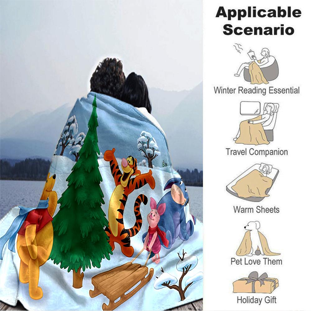 Winter Adventure Friends Blanket Soft Throw Blanket For Home Bedroom Bed Sofa Travel Office Solid Christmas Blanket