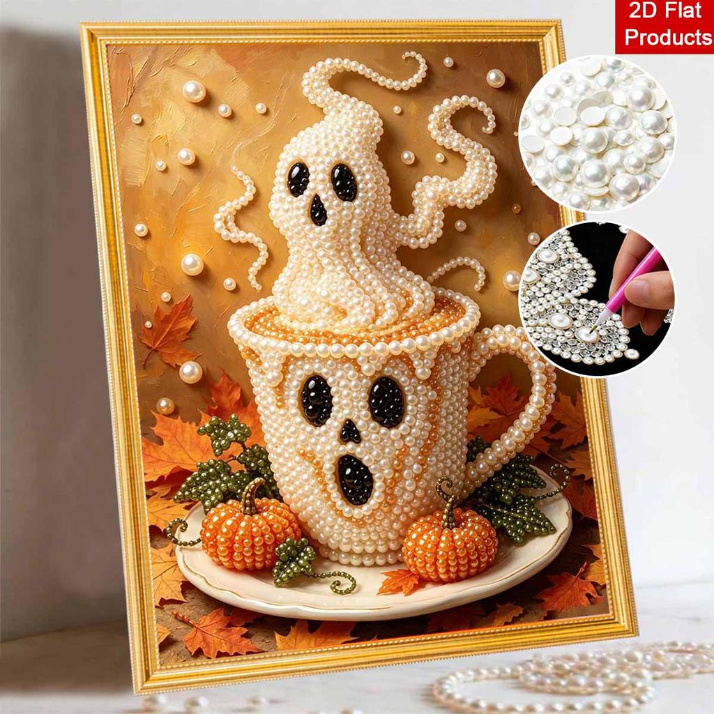 Halloween Pearl Painting Kit Handmade DIY Coffee Cup Pumpkin Autumn Home Decoration Painting
