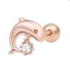 Dolphin 14K Gold Needle Rose Gold Dolphin Cubic Piercing (S8539499)