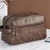 Кожаный дорожный несессер для туалетных принадлежностей для женщин и мужчин, винтажный, водостойкий, косметички для бритья большой вместимости