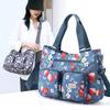 Women's Handbag Flower Printing Waterproof Nylon Large Capacity Travel Bags Multi-pockets Single Shoulder Bag Tote Bag
