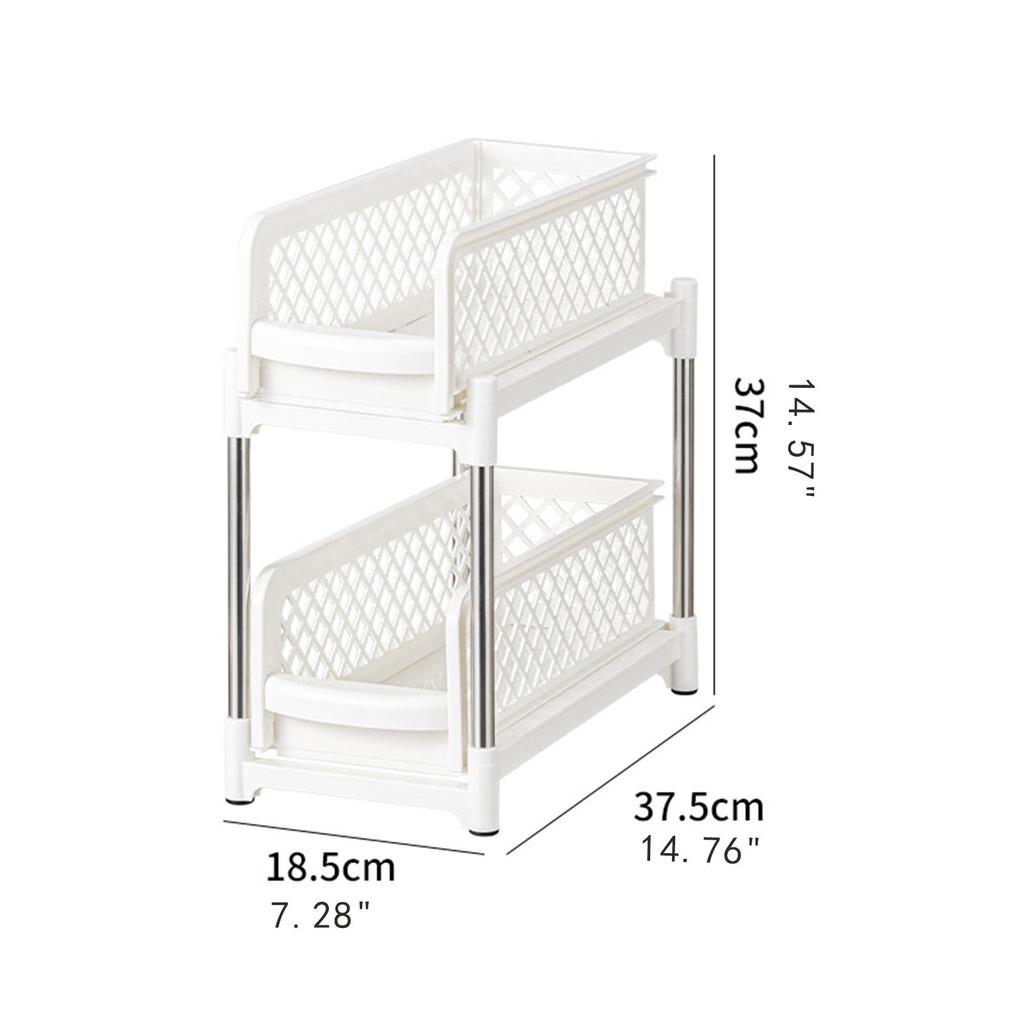 Органайзер под раковину Выдвижной органайзер для кухонного шкафа Прочный из нержавеющей стали 2-ярусный выдвижной органайзер для шкафа в ванной комнате