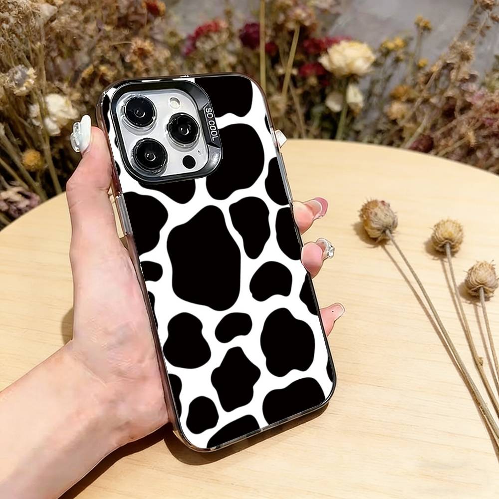 Черный леопардовый чехол для телефона iPhone 17,16,15,14,13,12,11 Plus,Pro Max,XS,Разноцветный серебристый чехол для телефона Funda Cover