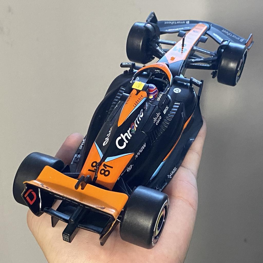 1:24 McLaren MCL60 2023 №4 Ландо Норрис 2-е место Гран-при Великобритании F1 №81 Оскар Пиастри Металлический литой модель автомобиля Модный игрушка Коллекция Украшения